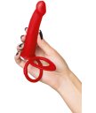 Насадка для двойного проникновения с вибропулей Toyfa Double Penetration Vibration красная