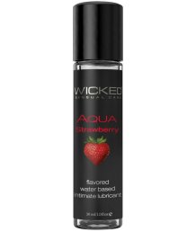 Оральный лубрикант Wicked Aqua Strawberry со вкусом сочной клубники 30 мл