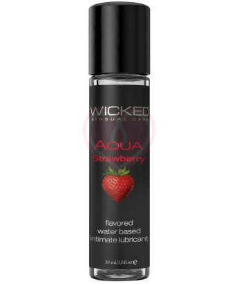 Оральный лубрикант Wicked Aqua Strawberry со вкусом сочной клубники 30 мл
