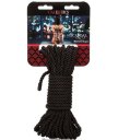 Шелковистая верёвка для бондажа BDSM Rope чёрная