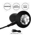 Анальная пробка с кристаллом и вибрацией Power Gem Vibrating Petite Crystal Probe черная