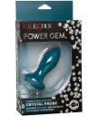 Анальная пробка с кристаллом и вибрацией Power Gem Vibrating Petite Crystal Probe бирюзовая