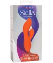 Вибратор с клиторальным стимулятором Stella Liquid Silicone Dual Teaser оранжевый