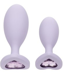 Набор из 2 анальных пробок с кристаллом First Time Crystal Booty Duo фиолетовый