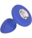 Анальная вибропробка с кристаллом Cheeky Gems Vibrating Probe Medium голубая