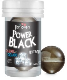 Масляный лубрикант в шариках Hot Ball Power Black с охлаждающе-разогревающим эффектом