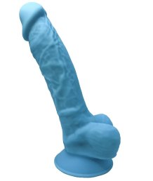Фаллоимитатор на присоске с мошонкой SileXD Model 1 голубой 17,5 см