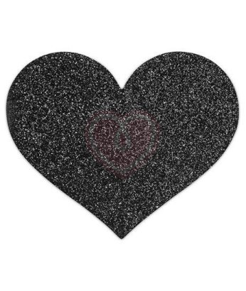 Наклейки для груди в форме сердечка Bijoux Indiscrets Flash Heart чёрные