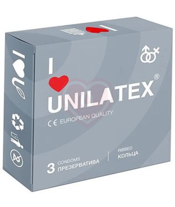 Ребристые презервативы Unilatex Ribbed 3 шт