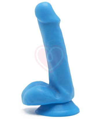 Фаллоимитатор с мошонкой на присоске Happy Dicks 15 см голубой