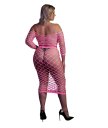 Топ и юбка в сетку Ouch Glow Plus size светящиеся в темноте розовый неон
