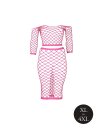Топ и юбка в сетку Ouch Glow Plus size светящиеся в темноте розовый неон
