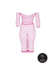 Топ и юбка в сетку Ouch Glow Plus size светящиеся в темноте розовый неон