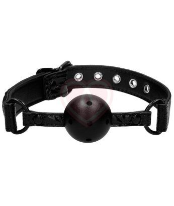 Кляп-шарик с отверстиями для дыхания Breathable Luxury Ball Gag чёрный