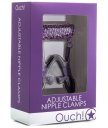 Зажимы для сосков с цепочкой Ouch! Adjustable Nipple Clamps фиолетовые