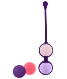 Набор из 4 вагинальных шариков Rianne S Pussy Playballs с розовой косметичкой