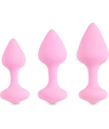 Набор из 3 анальных пробок Bibi Butt Plug Set розовый