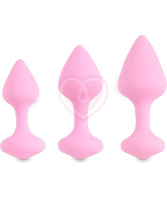 Набор из 3 анальных пробок Bibi Butt Plug Set розовый