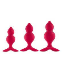 Набор Bibi Twin Butt Plug из 3 анальных пробок розовый