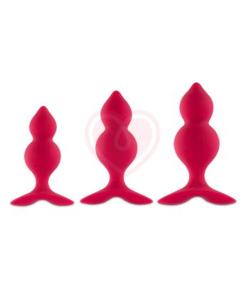 Набор Bibi Twin Butt Plug из 3 анальных пробок розовый