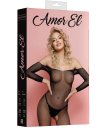 Кэтсьюит в мелкую сеточку Amor EL Classic Plus size чёрный