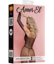 Кэтсьюит в мелкую сеточку Amor EL Classic Plus size чёрный