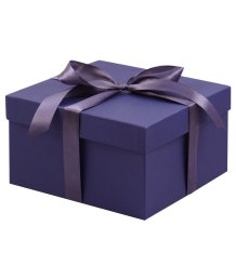 Подарочная коробка 19х19 см темно-синяя