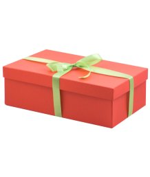 Подарочная коробка 27х18 см красная