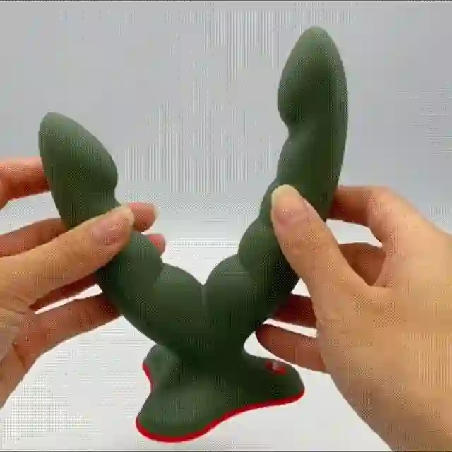 Двойной фаллоимитатор Fun Factory Ryde Grinding Double Dildo оливковый фото 8
