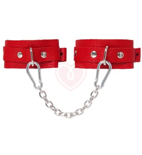 Мини-оковы на ноги со скругленными углами Pecado BDSM красные фото 1
