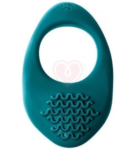 Эрекционное виброкольцо с клиторальной стимуляцией Pure Passion Moonshine зелёное фото 1