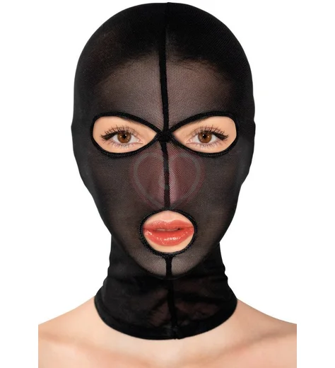 Сетчатая маска Fetish Tentation с отверстиями для глаз и рта чёрная фото 1