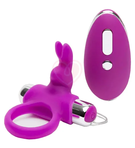 Виброкольцо Happy Rabbit с пультом управления фиолетовое фото 1