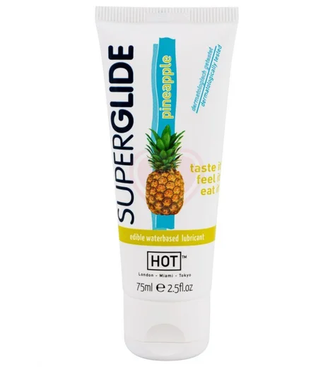 Съедобный лубрикант на водной основе Superglide со вкусом ананаса 75 мл фото 1