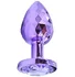 Текстурная алюминиевая анальная пробка Kanikule Large с кристаллом фиолетовая фото 1