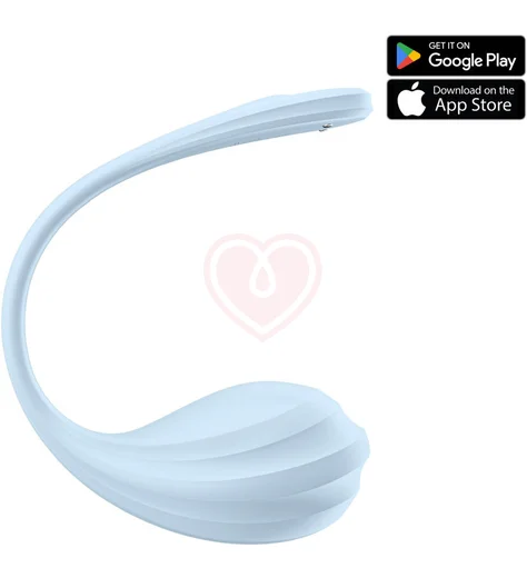Виброяйцо Satisfyer Smooth Petal с управлением со смартфона голубое фото 1