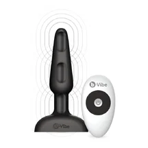 Анальная вибропробка b-Vibe trio с 3 моторчиками чёрная