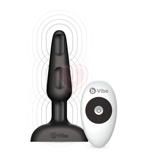 Анальная вибропробка b-Vibe trio с 3 моторчиками чёрная фото 1