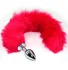 Анальная пробка с розовым гибким хвостом из искусственного меха фото 1