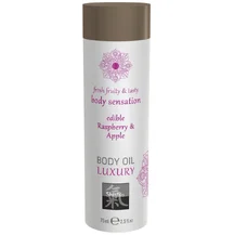 Съедобное масло для тела Shiatsu Body Oil Luxury Малина и яблоко 75 мл