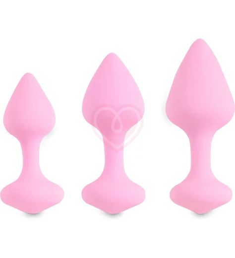 Набор из 3 анальных пробок Bibi Butt Plug Set розовый фото 1