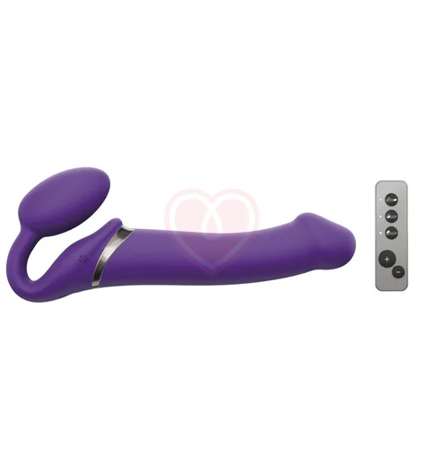 Безремневой страпон с вибрацией и пультом управления Strap-on-me M фиолетовый фото 1