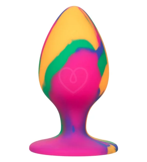 Цветная анальная пробка на присоске Cheeky большая фото 1