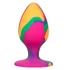 Цветная анальная пробка на присоске Cheeky большая фото 1