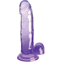Гелевый фаллоимитатор с мошонкой King Cock Clear 15 см фиолетовый
