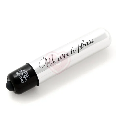 Мини-вибратор '50 оттенков серого' We Aim to Please Vibrating Bullet серебряный фото 1