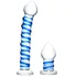 Набор из 2 стеклянных игрушек Glas Swirly Dildo & Butt Plug Set фото 1