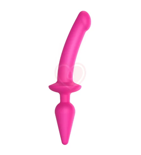 Двусторонний фаллоимитатор Strap-On-Me Switch Plug-In Semi-Realistic Dildo S розовый фото 1
