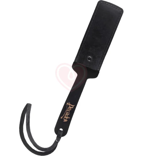 Твердый паддл из натуральной кожи Pecado BDSM 33 см черный фото 1