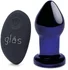 Стеклянная анальная вибропробка с пультом Glas Remote Plug синяя фото 1